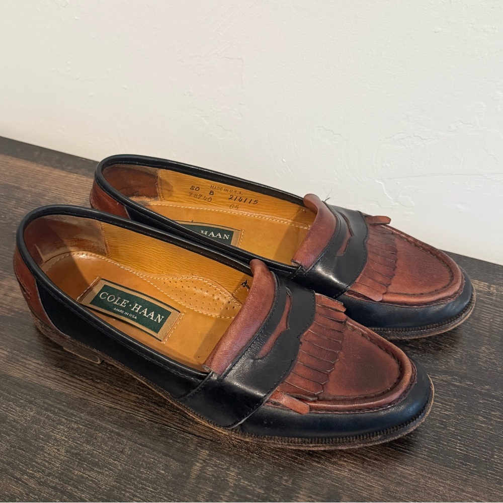 Cole Haan Men's Two-Tone Black and Brown Loafers